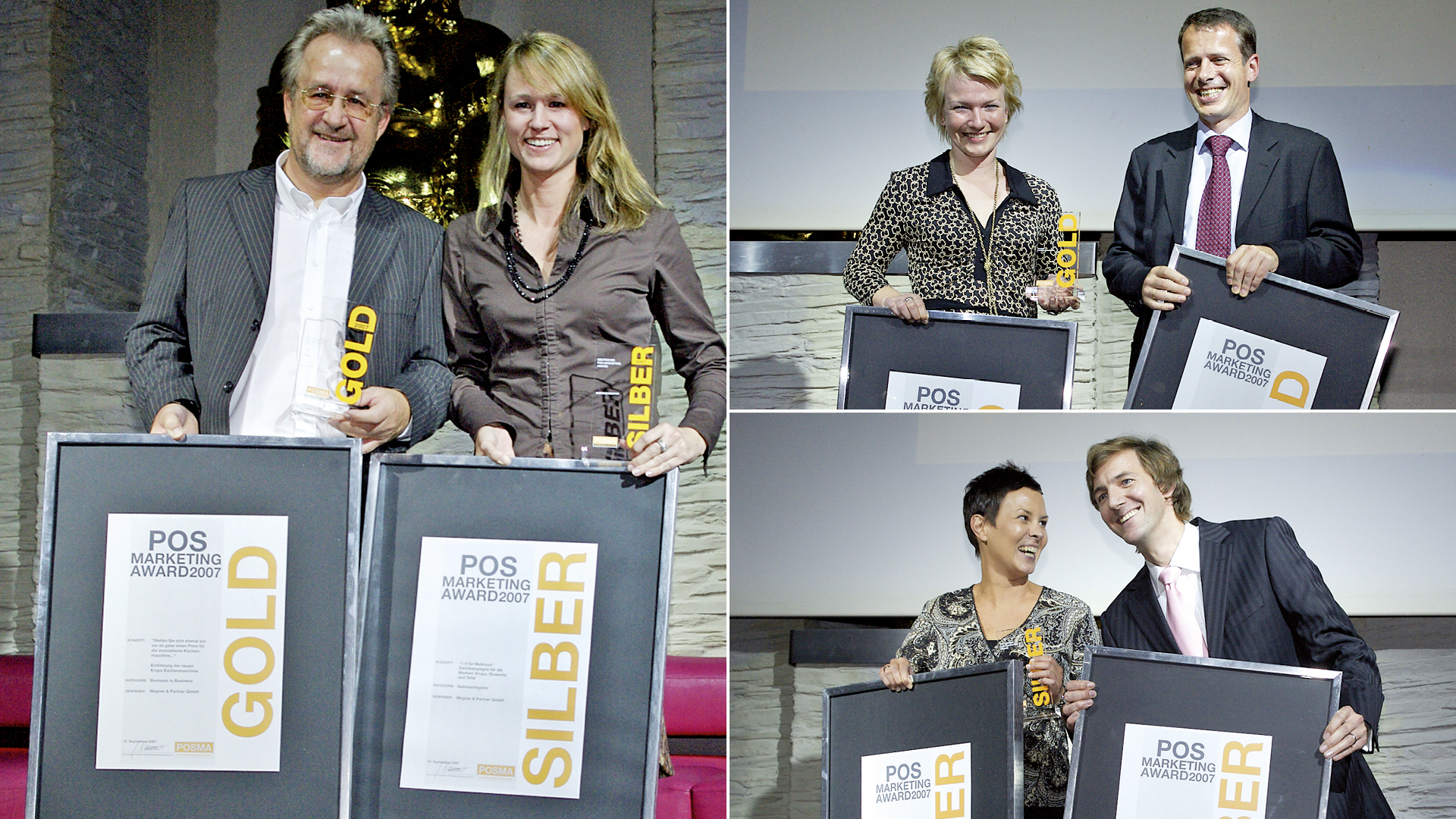 Personen mit Awards und Auszeichnungen - drei Bilder als Collage